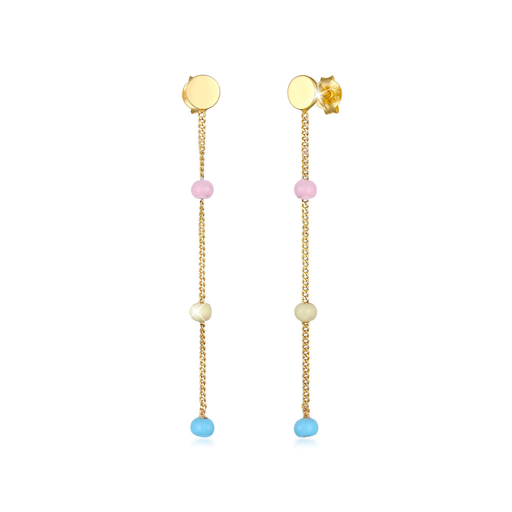 Gold - Elli | Ohrhänger Kugel | 925 Sterling Silber vergoldet