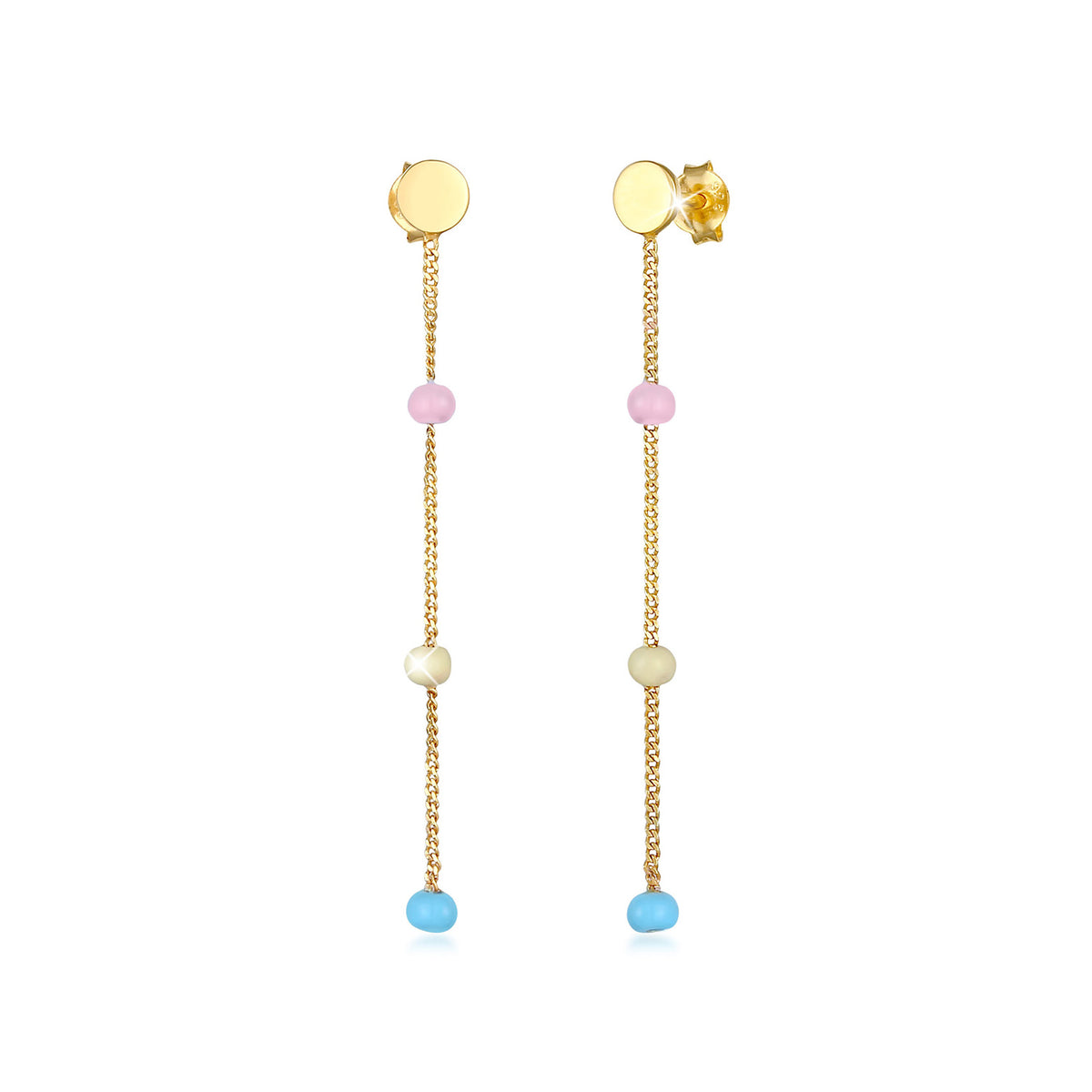 Gold - Elli | Ohrhänger Kugel | 925 Sterling Silber vergoldet