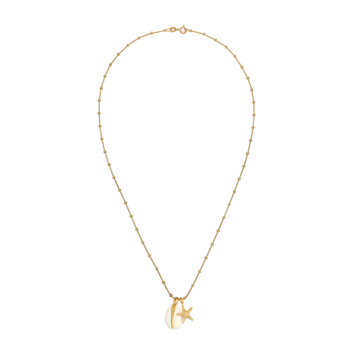 Gold - Elli | Kugel-Halskette Muschel | 925 Sterling Silber vergoldet