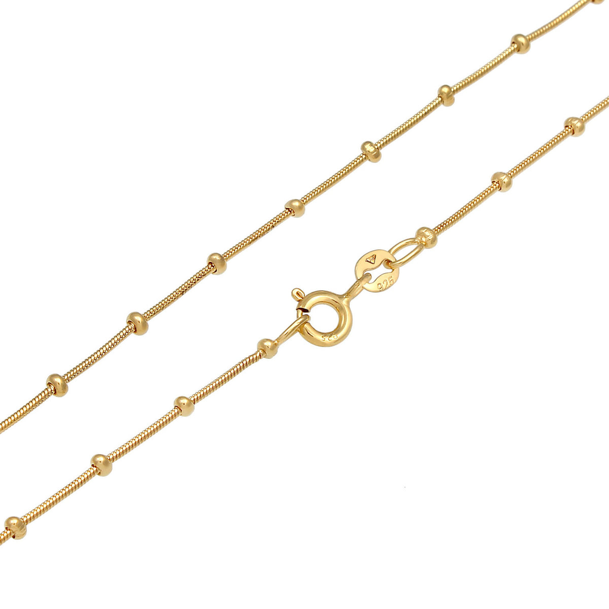 Gold - Elli | Kugel-Halskette Muschel | 925 Sterling Silber vergoldet