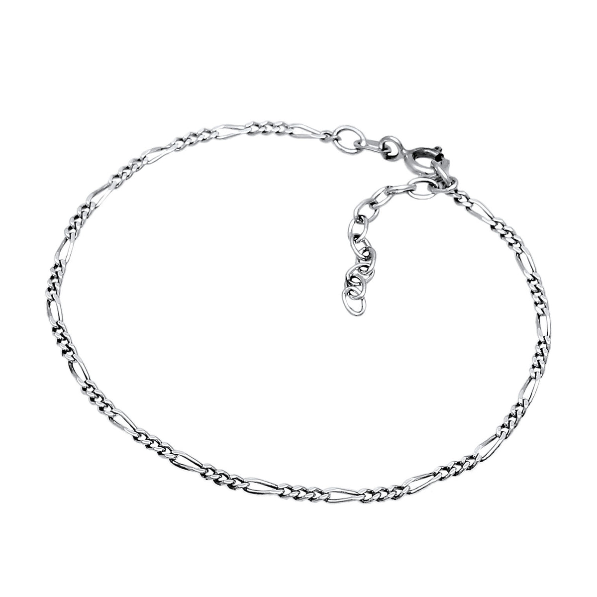 Grau - Elli | Figaro-Gliederarmband | 925er Sterling Silber