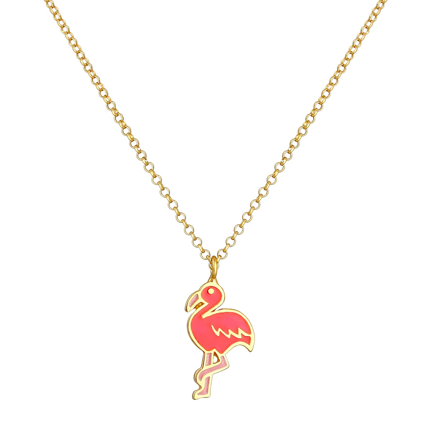 Gold - Elli | Halskette Flamingo | 925 Sterling Silber vergoldet