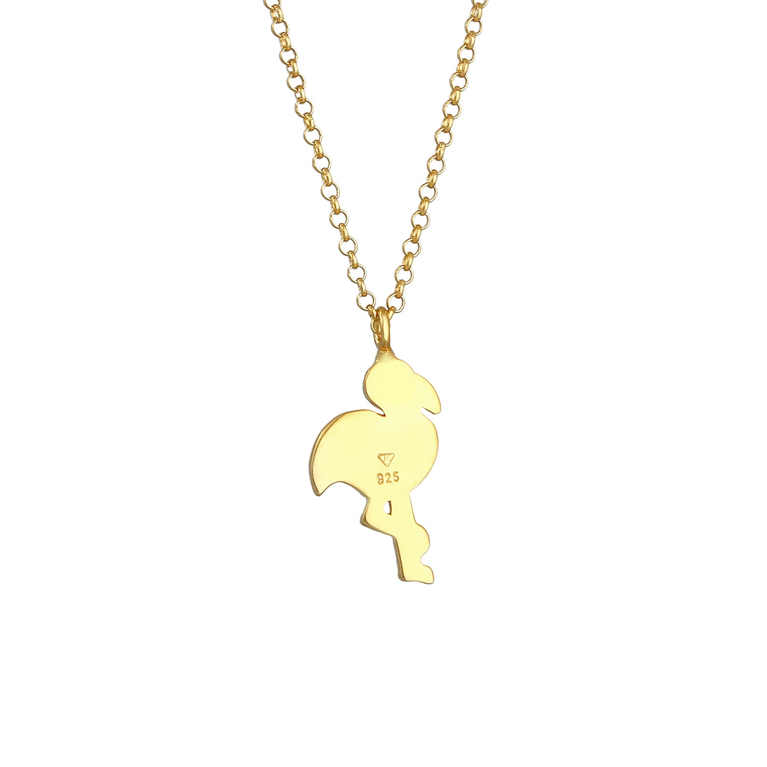 Gold - Elli | Halskette Flamingo | 925 Sterling Silber vergoldet