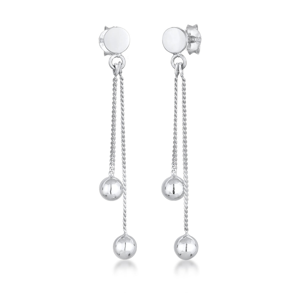 Silber - Elli | Ohrhänger Kugel | 925er Sterling Silber