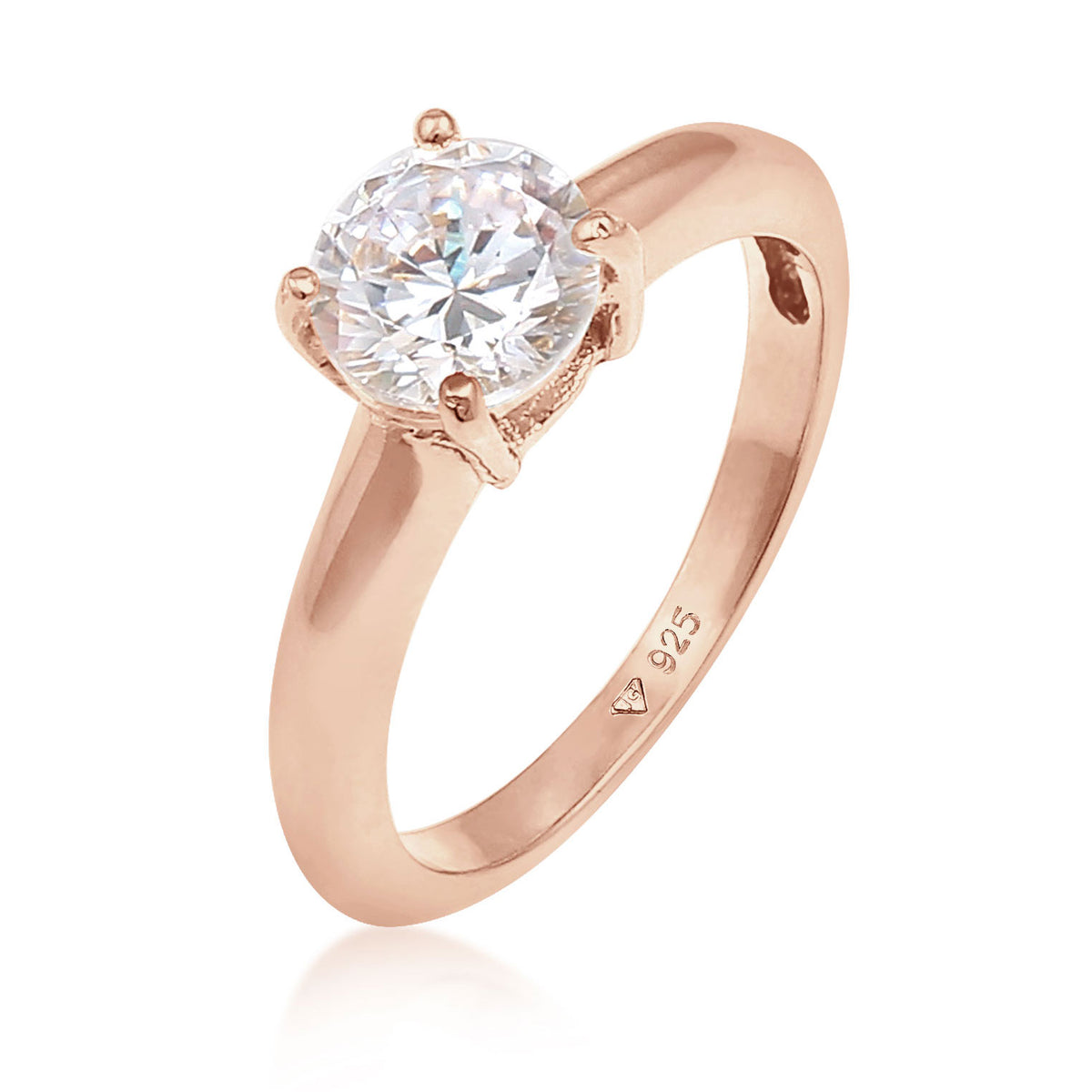 Roségold - Elli | Ring | Zirkonia ( Weiß ) | 925 Sterling Silber Rosegold