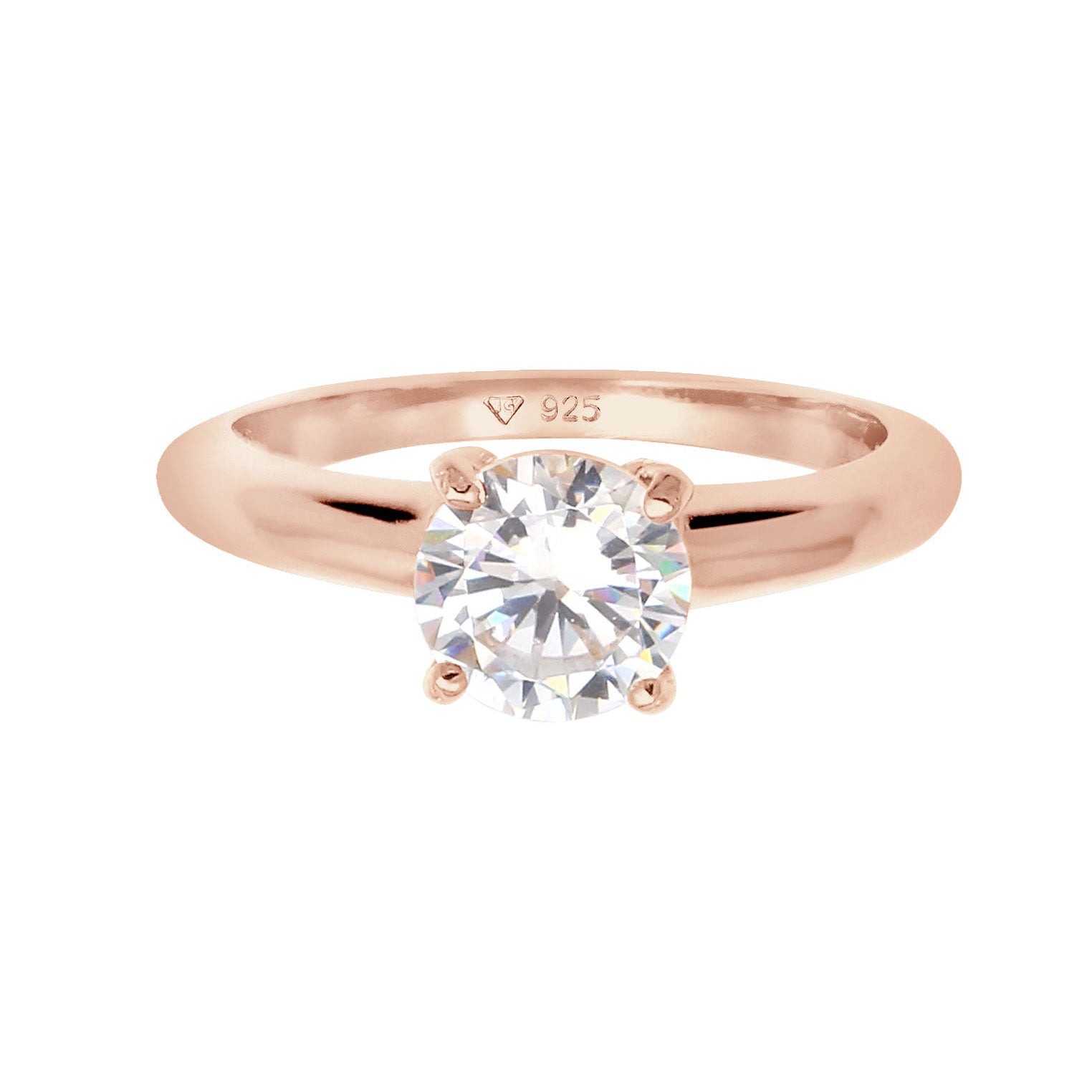 Roségold - Elli | Ring | Zirkonia ( Weiß ) | 925 Sterling Silber Rosegold