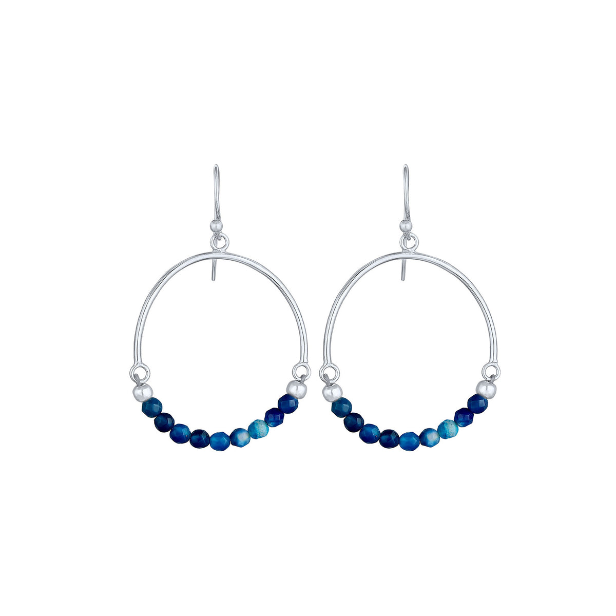 Silber - Elli | Ohrhänger | Achat ( Blau ) | 925er Sterling Silber