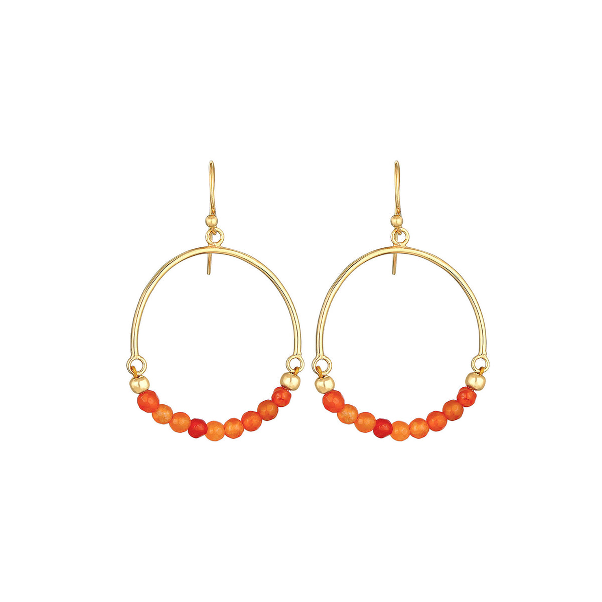 Gold - Elli | Ohrhänger | Achat ( Orange ) | 925 Sterling Silber vergoldet