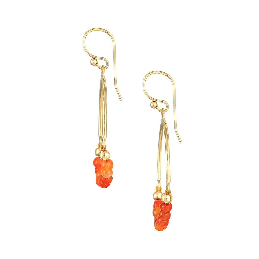Gold - Elli | Ohrhänger | Achat ( Orange ) | 925 Sterling Silber vergoldet