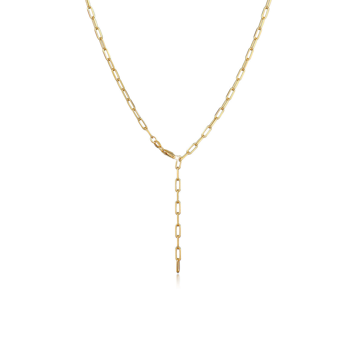 Gold - Elli | Glieder-Y-Halskette | 925 Sterling Silber vergoldet