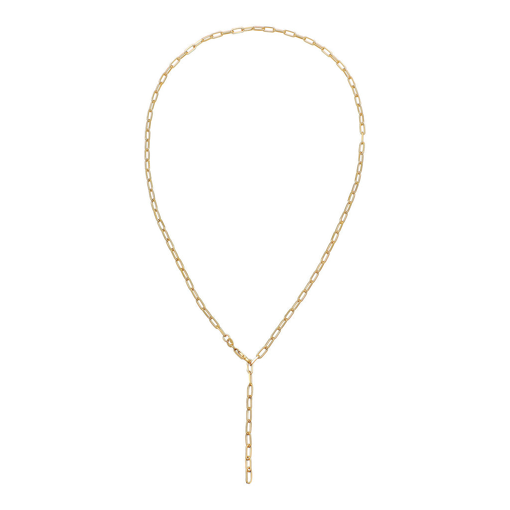 Gold - Elli | Glieder-Y-Halskette | 925 Sterling Silber vergoldet
