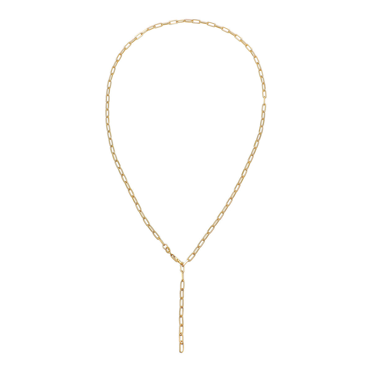 Gold - Elli | Glieder-Y-Halskette | 925 Sterling Silber vergoldet