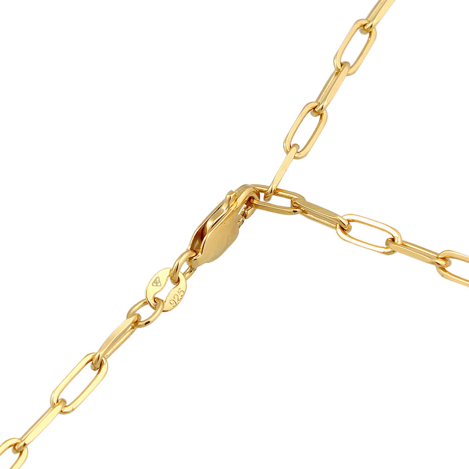Gold - Elli | Glieder-Y-Halskette | 925 Sterling Silber vergoldet