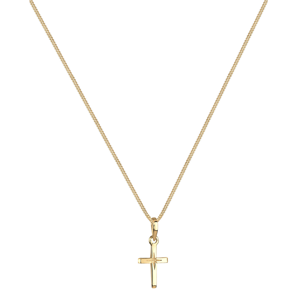 Gold - Elli | Halskette Kreuz | 925 Sterling Silber vergoldet
