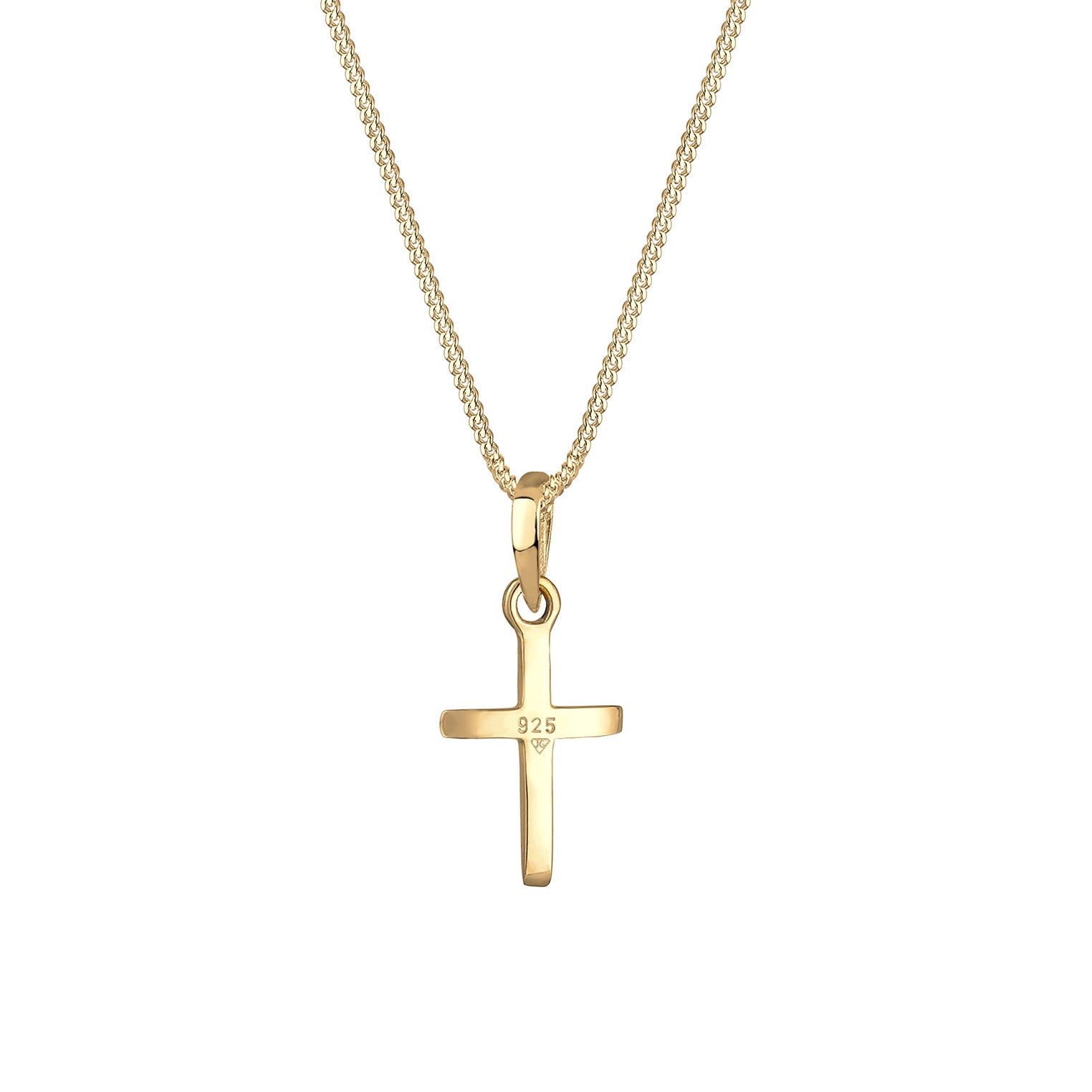 Gold - Elli | Halskette Kreuz | 925 Sterling Silber vergoldet