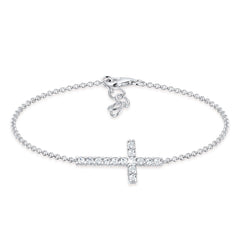 Armband Kreuz | Mit Kristallen von Swarovski® (Weiß)