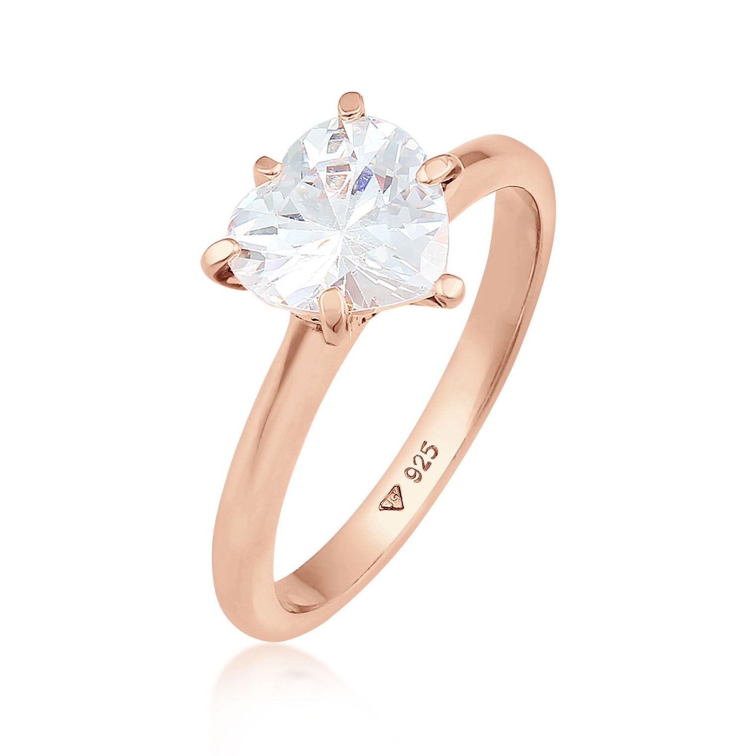 Roségold - Elli | Ring | Zirkonia ( Weiß ) | 925 Sterling Silber Rosegold