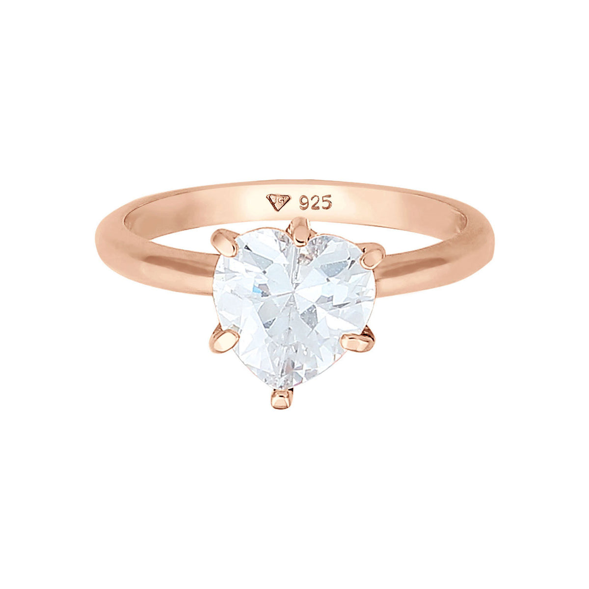 Roségold - Elli | Ring | Zirkonia ( Weiß ) | 925 Sterling Silber Rosegold