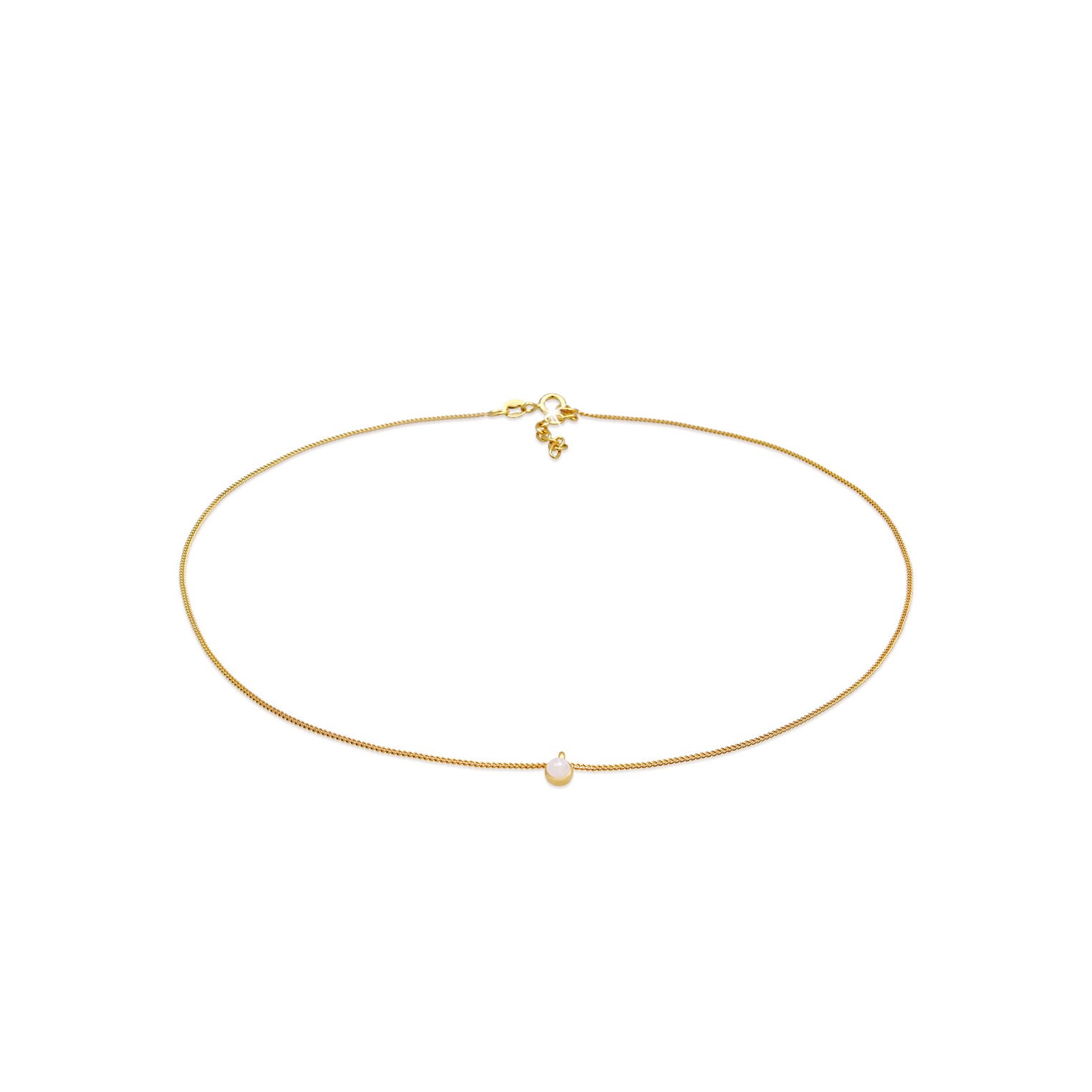 Gold - Elli | Choker | Quarz ( Rosa ) | 925 Sterling Silber vergoldet