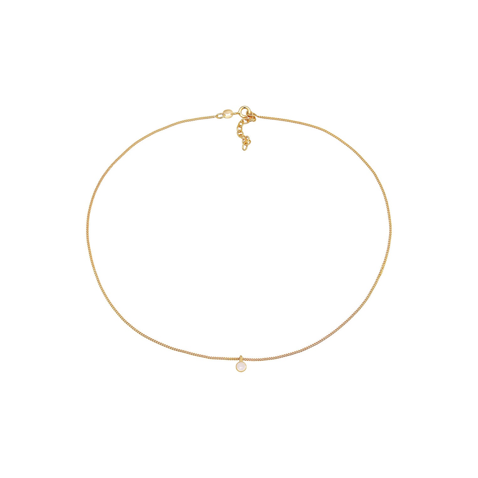 Gold - Elli | Choker | Quarz ( Rosa ) | 925 Sterling Silber vergoldet