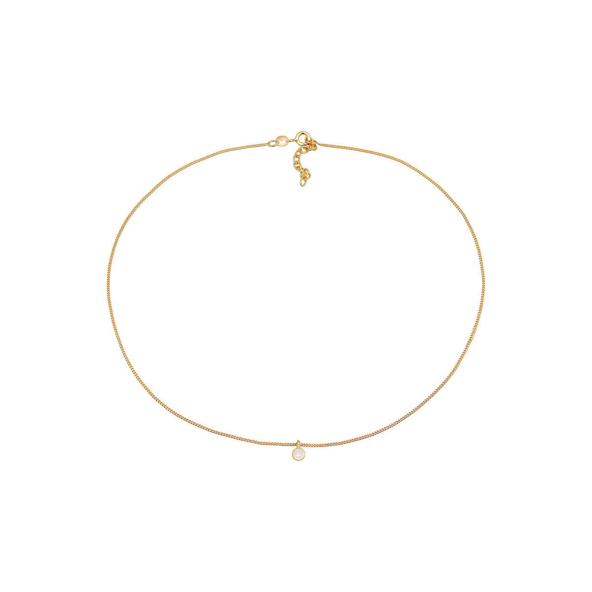 Gold - Elli | Choker | Quarz ( Rosa ) | 925 Sterling Silber vergoldet