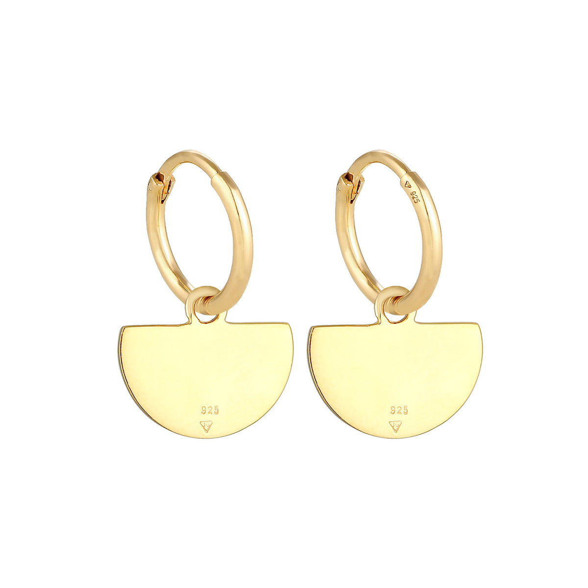 Gold - Elli PREMIUM | Creole | Mondstein ( Weiß ) | 925 Sterling Silber vergoldet