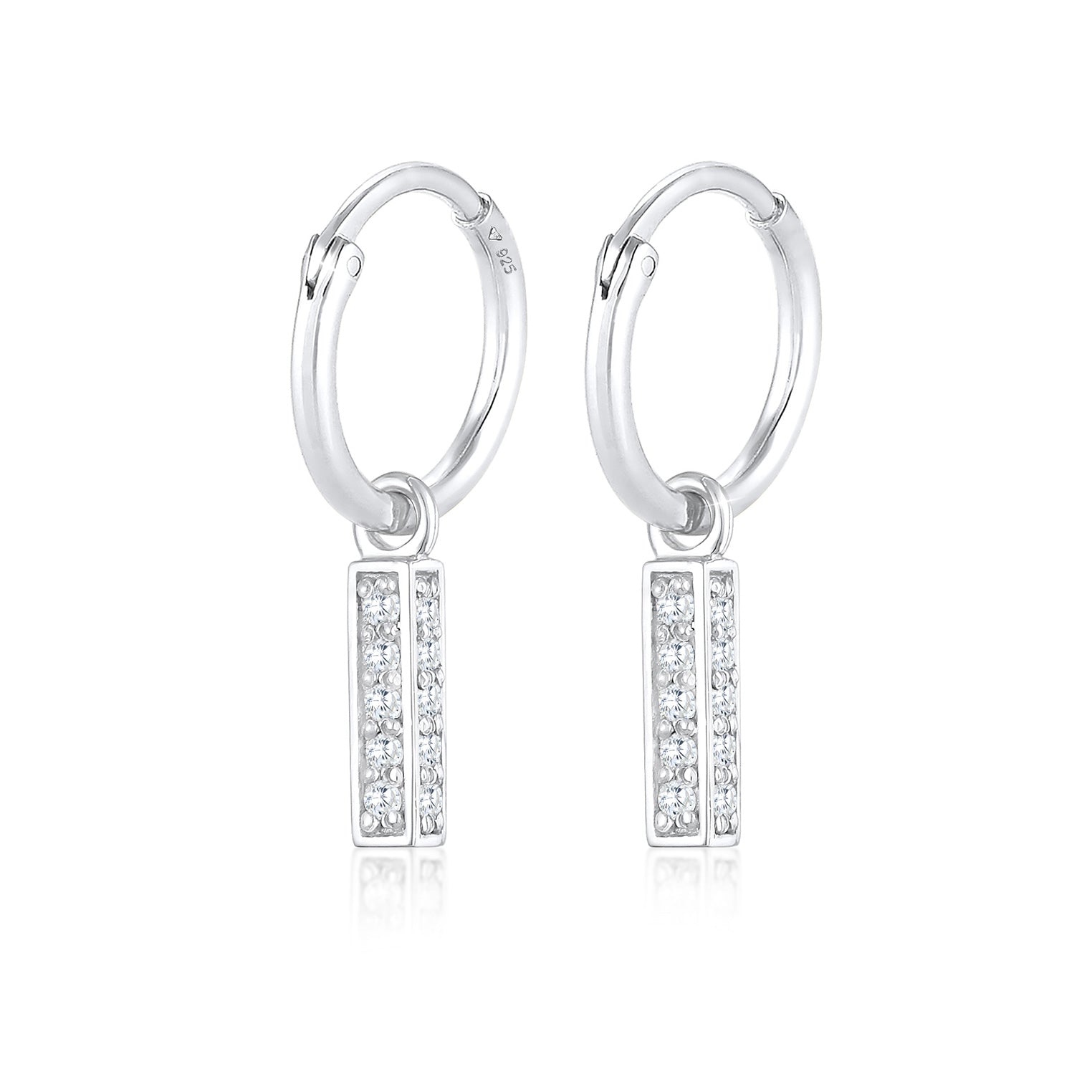 Silber - Elli PREMIUM | Ohrhänger | Zirkonia ( Weiß ) | 925er Sterling Silber