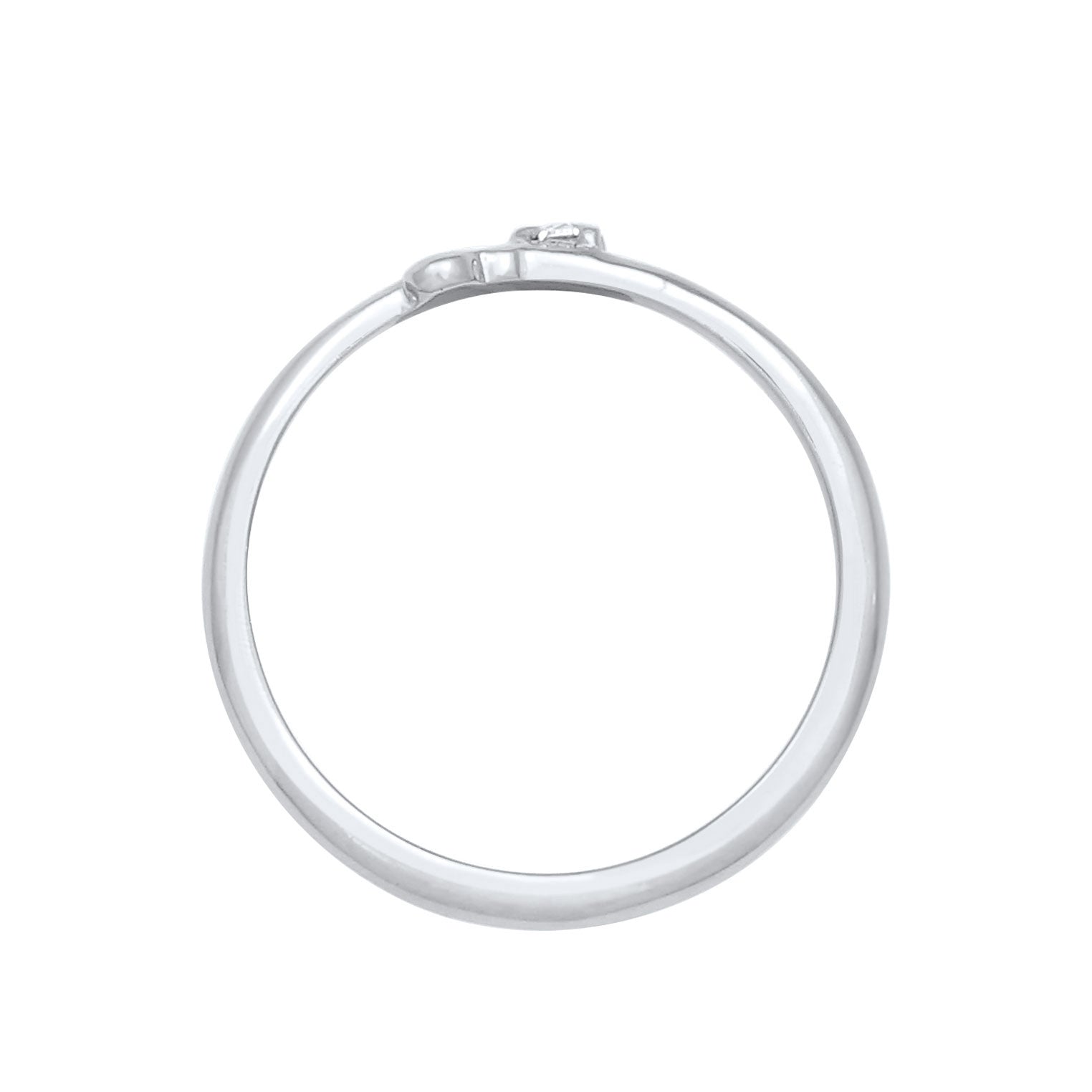 Silber - Elli DIAMONDS | Ring Herz | Diamant ( Weiß, 0,03 ct ) | 925er Sterling Silber