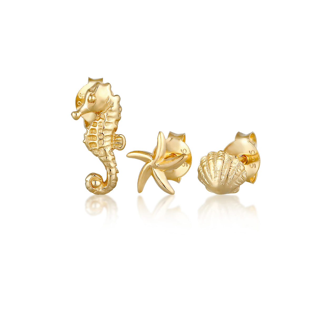 Gold - Elli | Ohrringset Muschel | 925 Sterling Silber vergoldet
