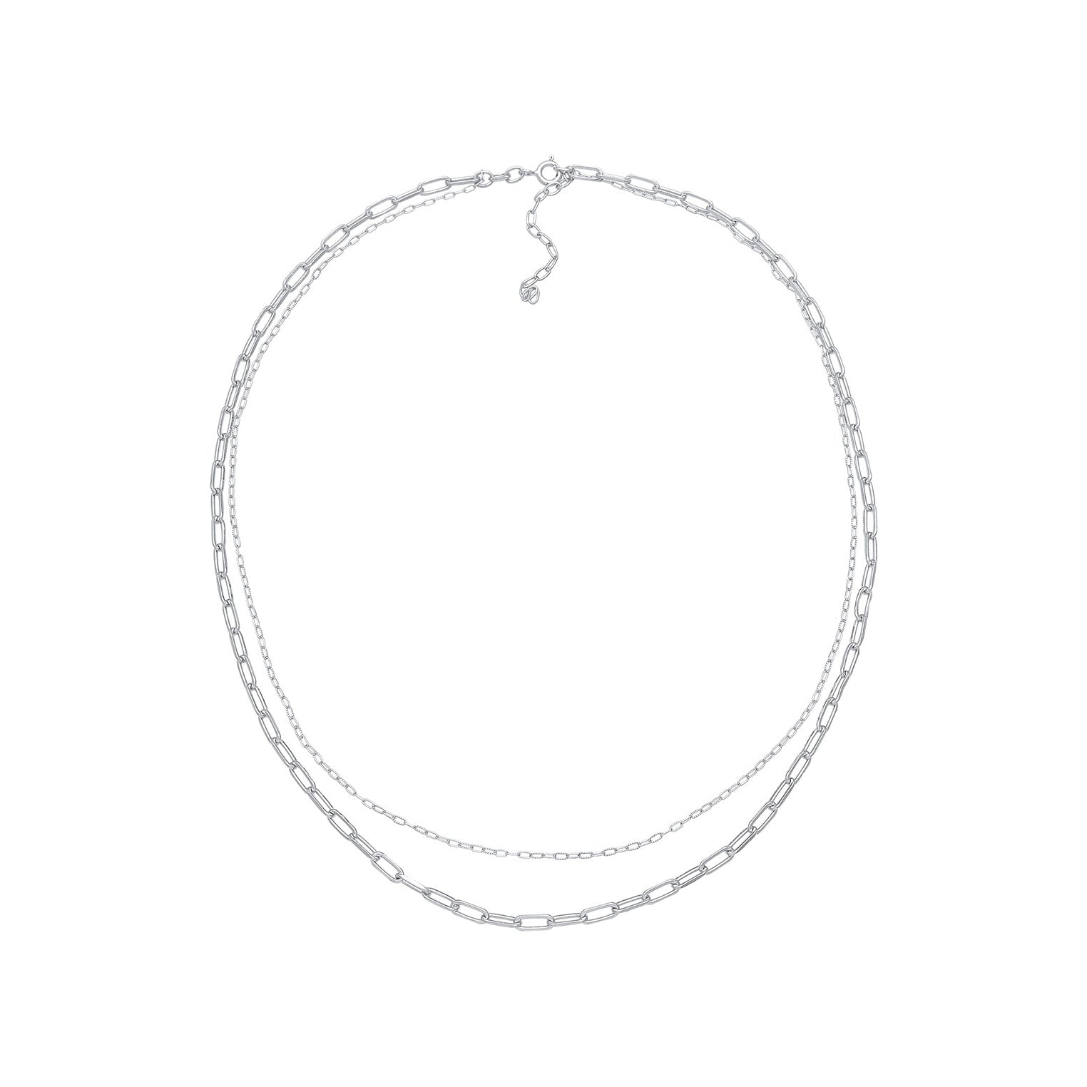 Silber - Elli | Layer-Halskette Gliedermix | 925er Sterling Silber