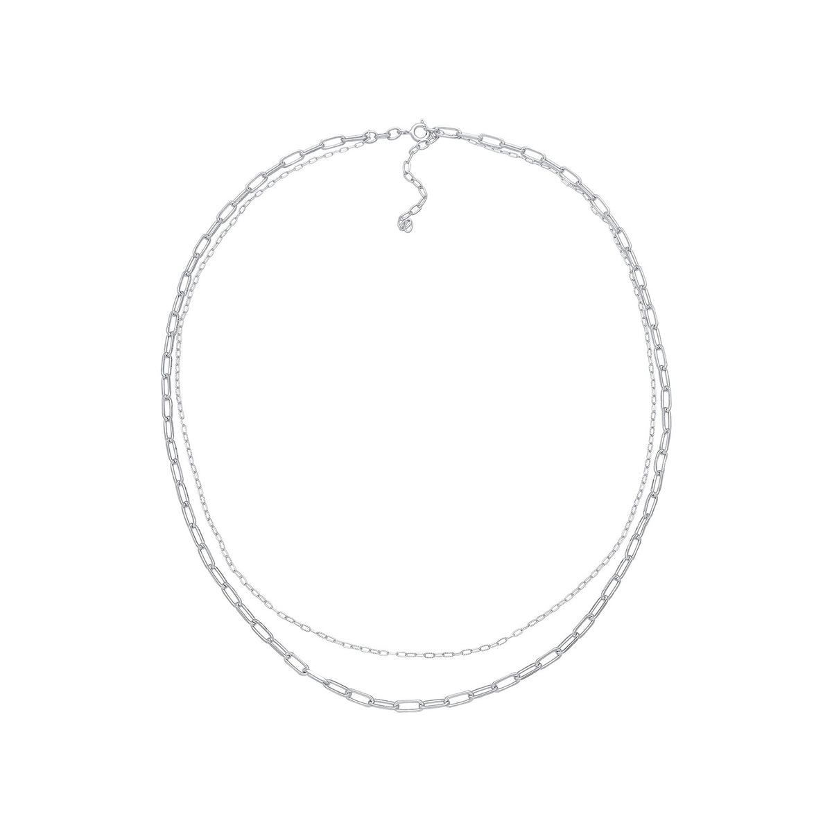 Silber - Elli | Layer-Halskette Gliedermix | 925er Sterling Silber