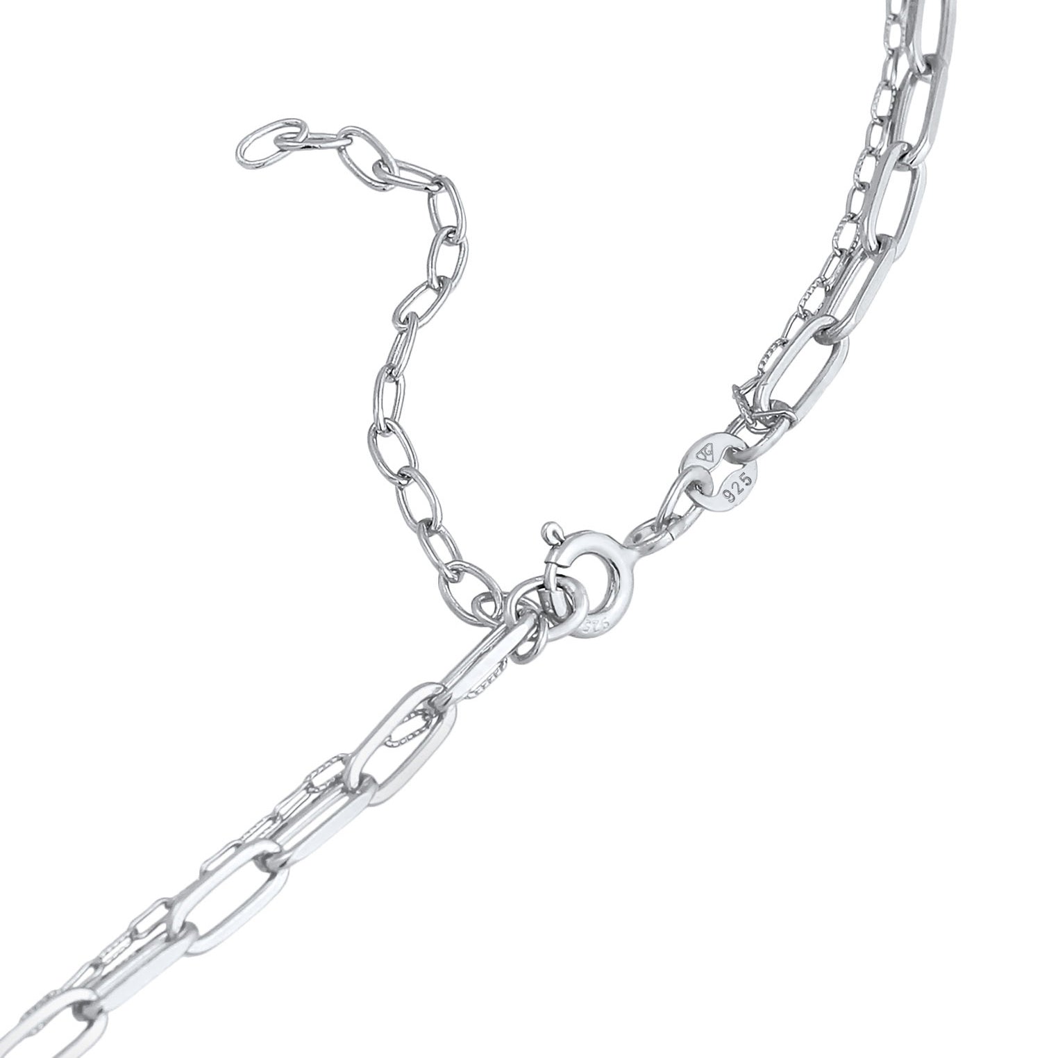 Silber - Elli | Layer-Halskette Gliedermix | 925er Sterling Silber