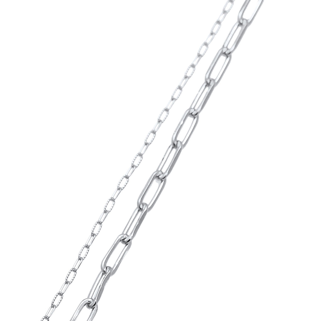 Silber - Elli | Layer-Halskette Gliedermix | 925er Sterling Silber