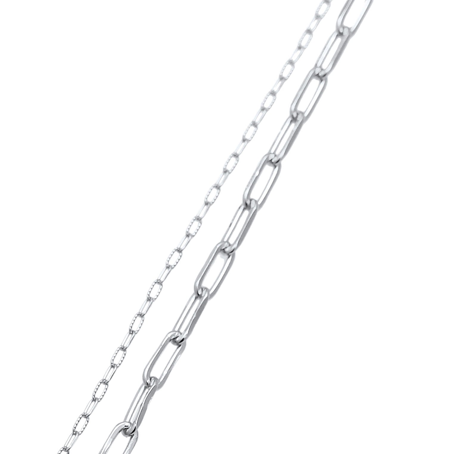 Silber - Elli | Layer-Halskette Gliedermix | 925er Sterling Silber