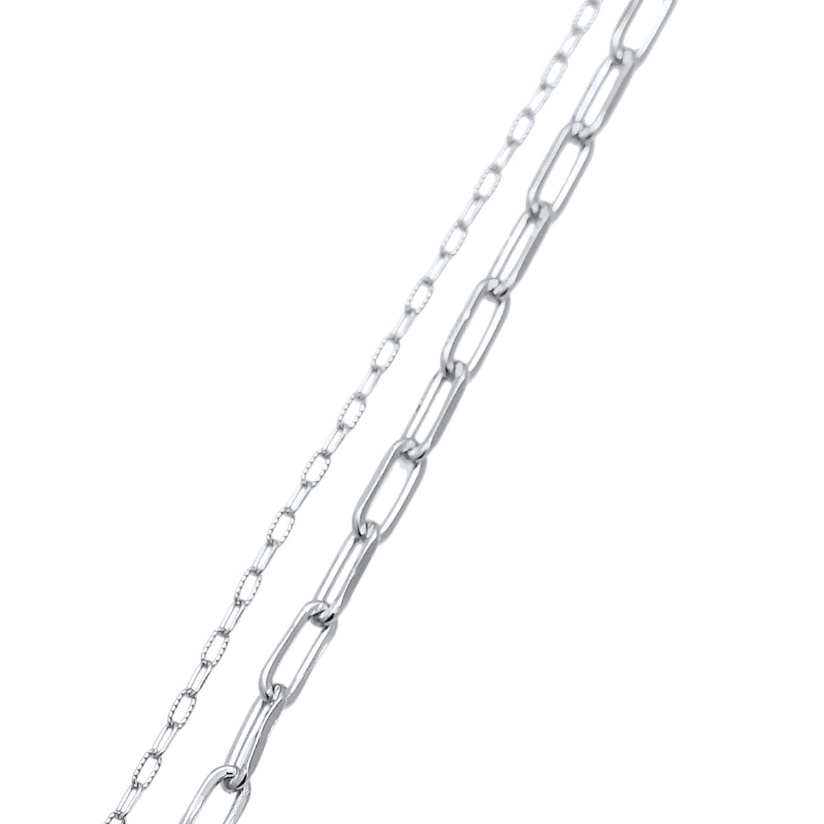 Silber - Elli | Layer-Halskette Gliedermix | 925er Sterling Silber