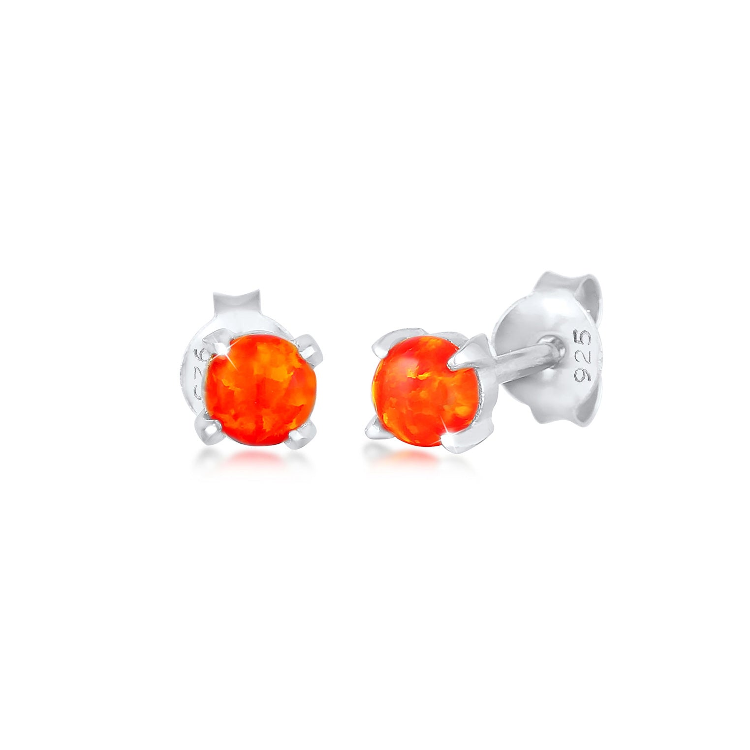 Orange - Elli | Ohrstecker | Opal ( Orange ) | 925er Sterling Silber