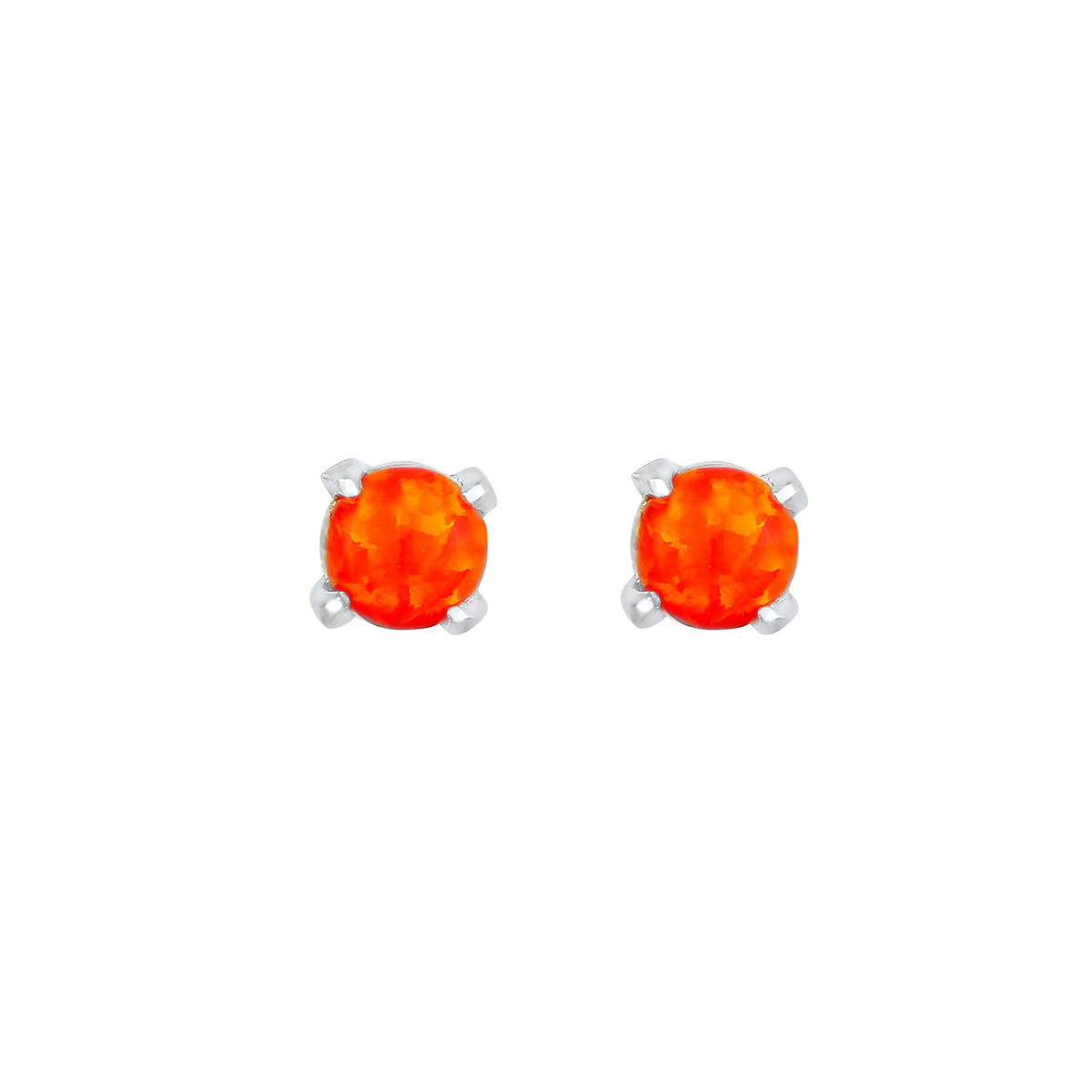 Orange - Elli | Ohrstecker | Opal ( Orange ) | 925er Sterling Silber