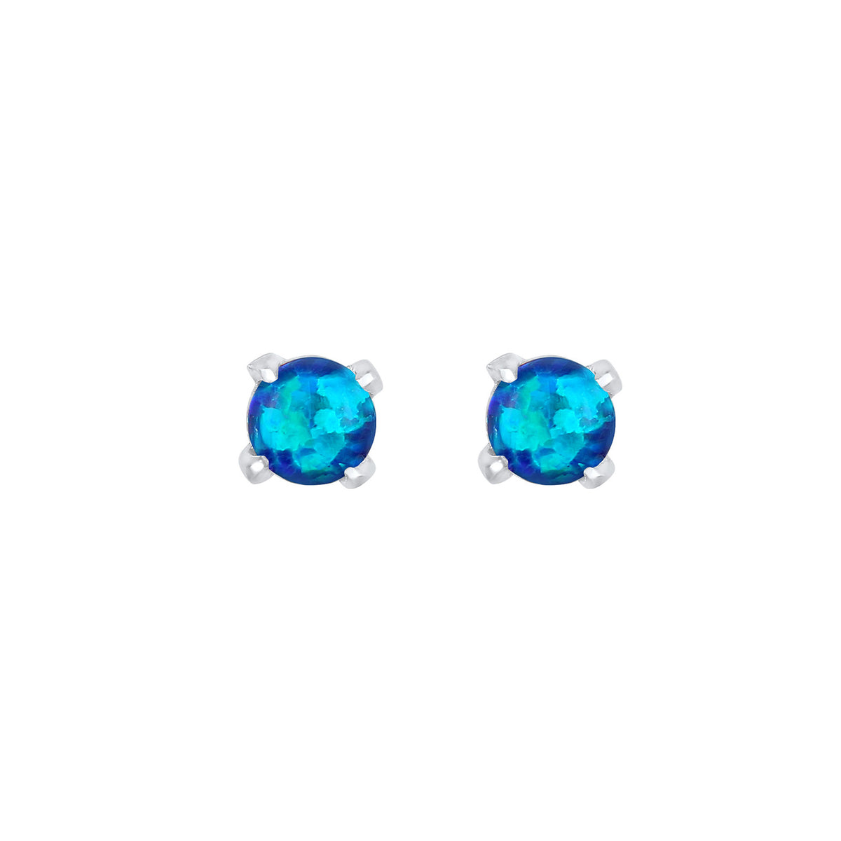 Blau - Elli | Ohrstecker | Opal ( Dunkelblau ) | 925er Sterling Silber