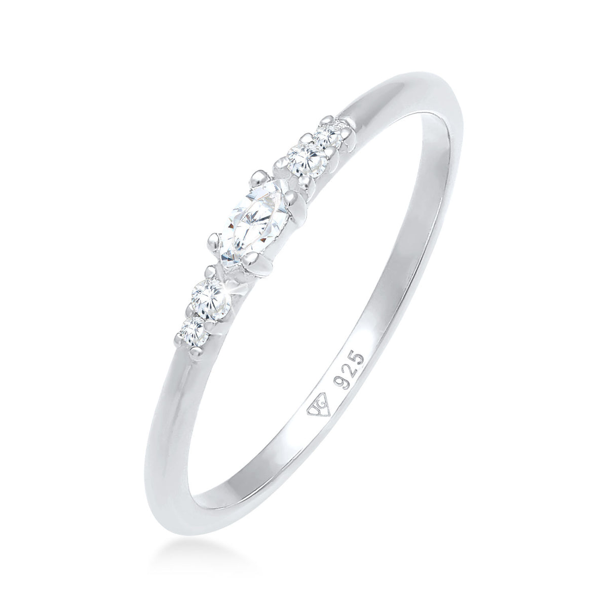 Silber - Elli | Ring | Zirkonia ( Weiß ) | 925er Sterling Silber