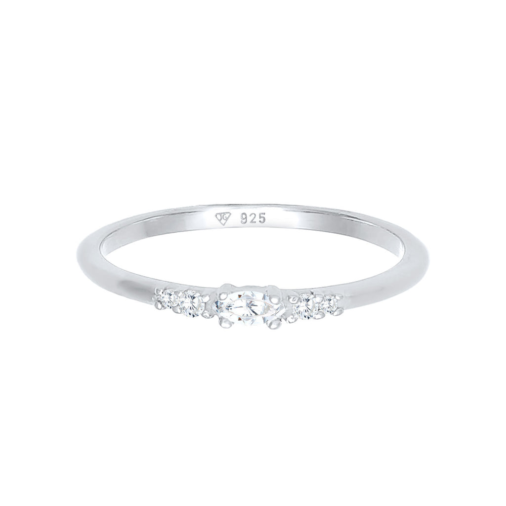 Silber - Elli | Ring | Zirkonia ( Weiß ) | 925er Sterling Silber
