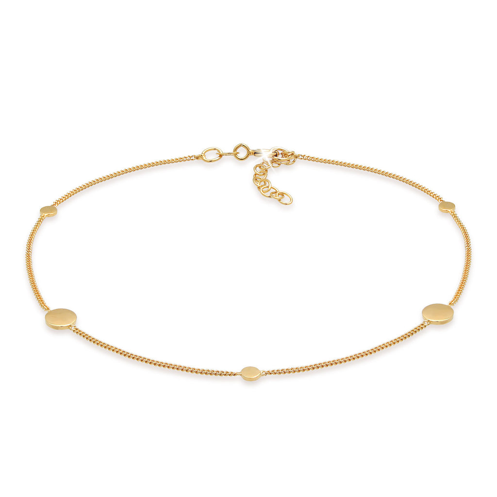Gold - Elli | Fußkettchen Geo | 925 Sterling Silber vergoldet