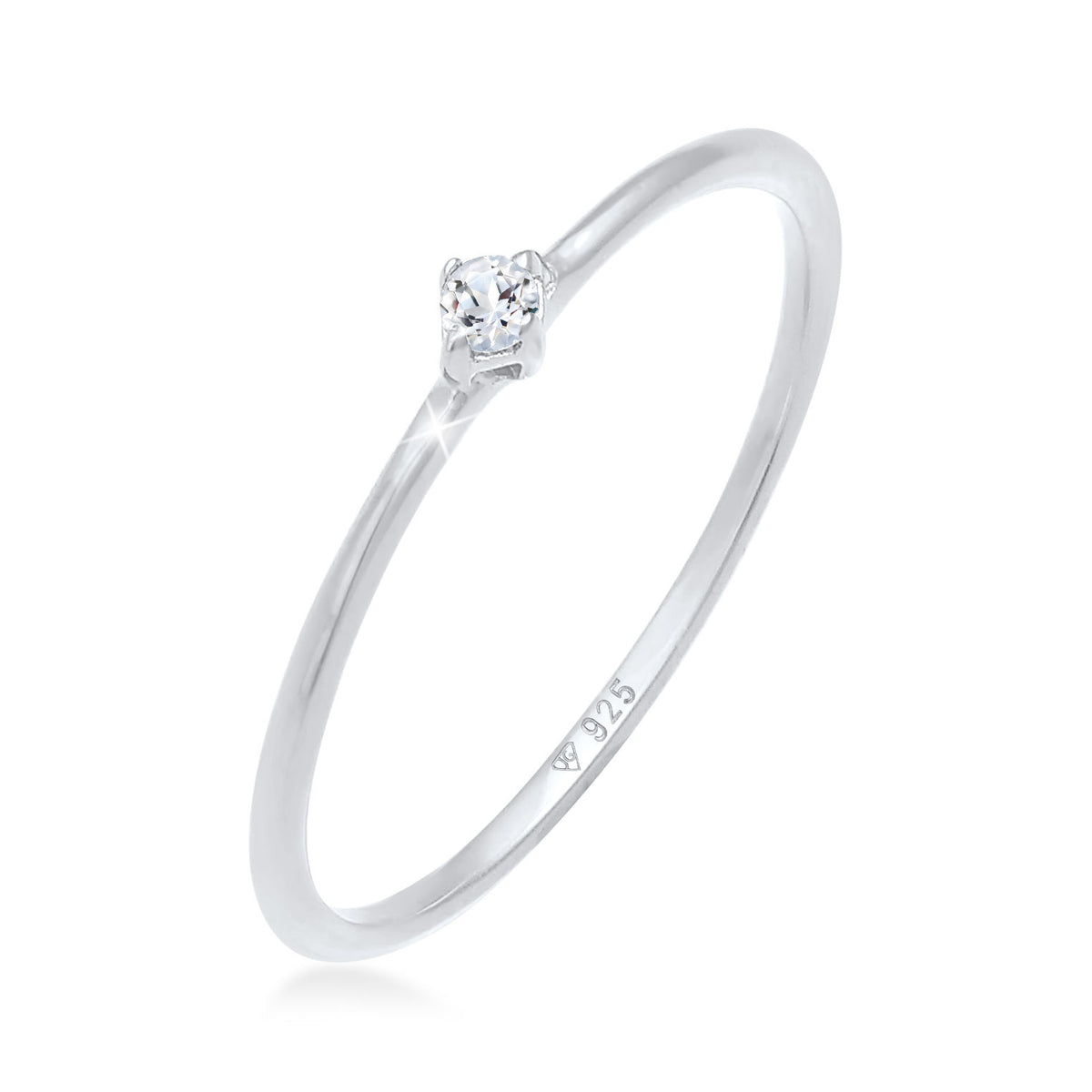 Silber - Elli PREMIUM | Verlobungsring | Topas ( Weiß ) | 925er Sterling Silber