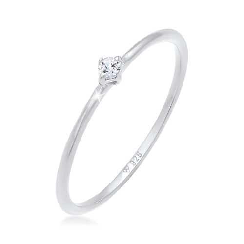 Silber - Elli PREMIUM | Verlobungsring | Topas ( Weiß ) | 925er Sterling Silber