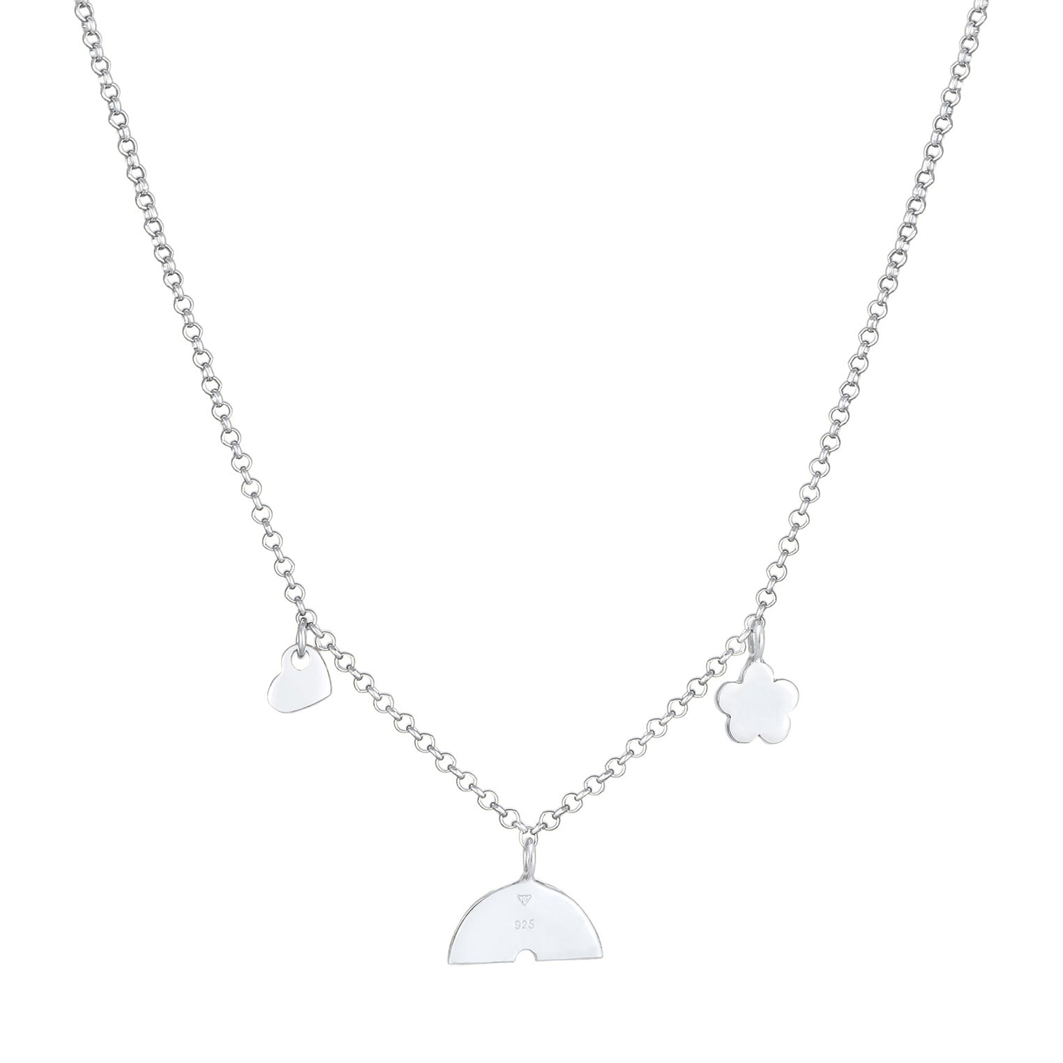 Silber - Elli | Halskette Blume | Mit Kristallen von Swarovski® (Rosa) | 925er Sterling Silber