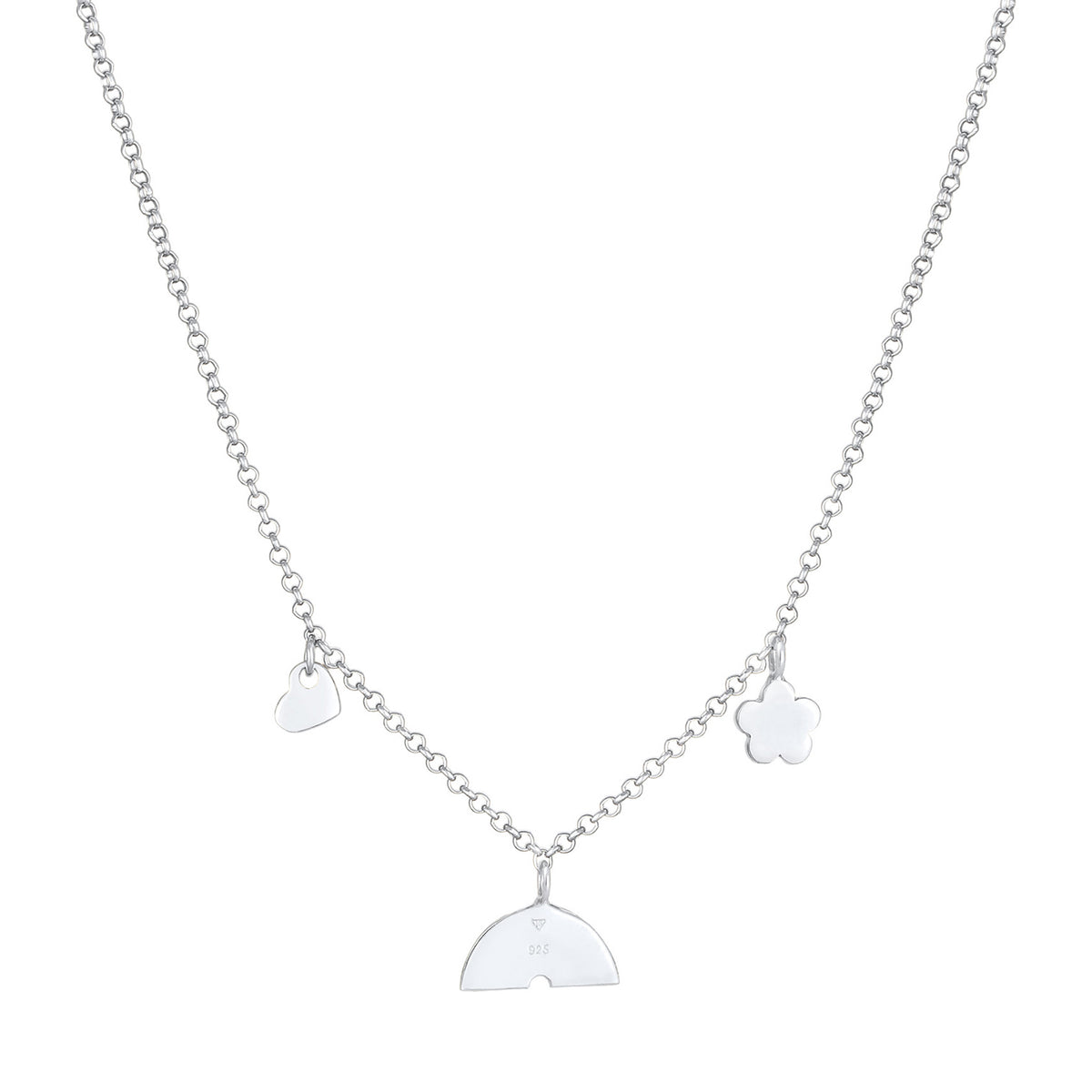 Silber - Elli | Halskette Blume | Mit Kristallen von Swarovski® (Rosa) | 925er Sterling Silber