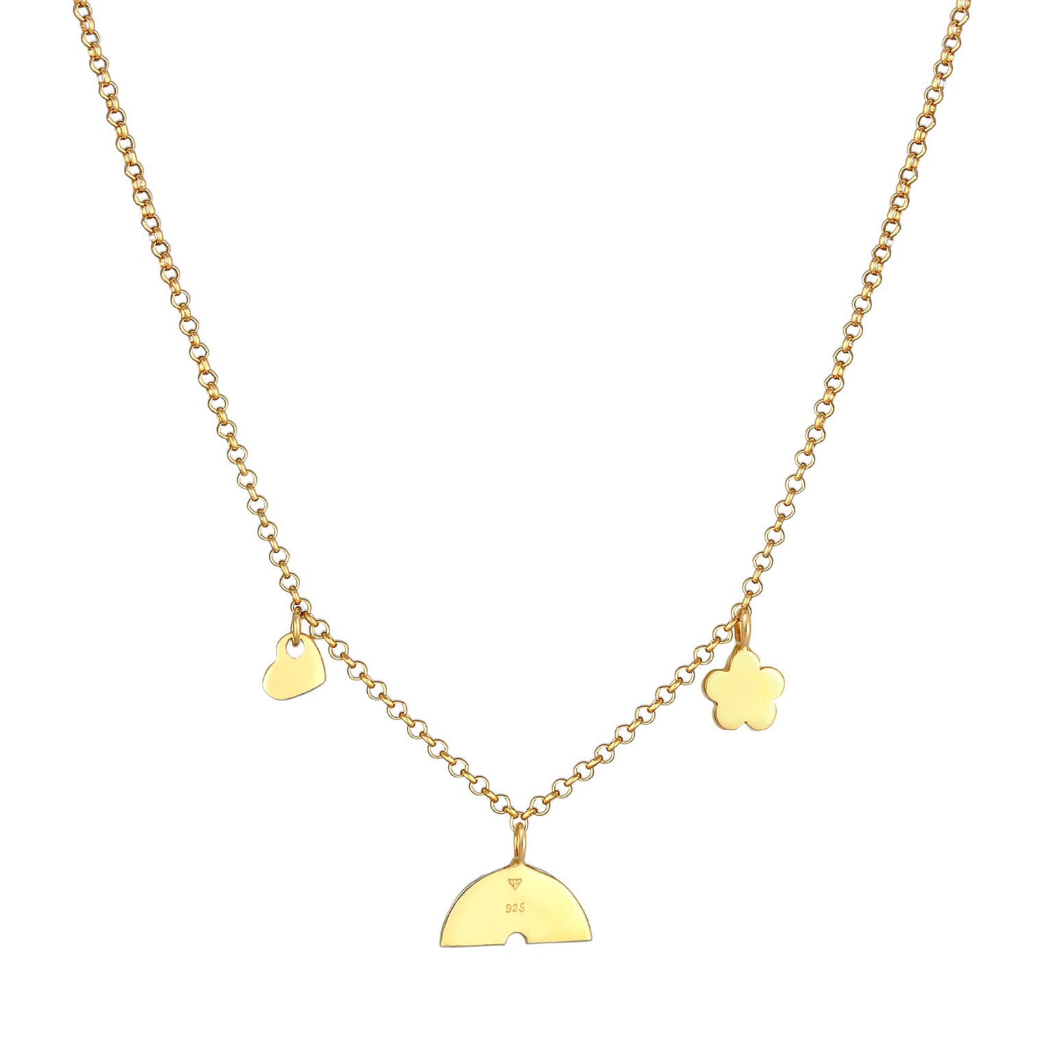 Gold - Elli | Halskette Blume | Mit Kristallen von Swarovski® (Rosa) | 925 Sterling Silber vergoldet