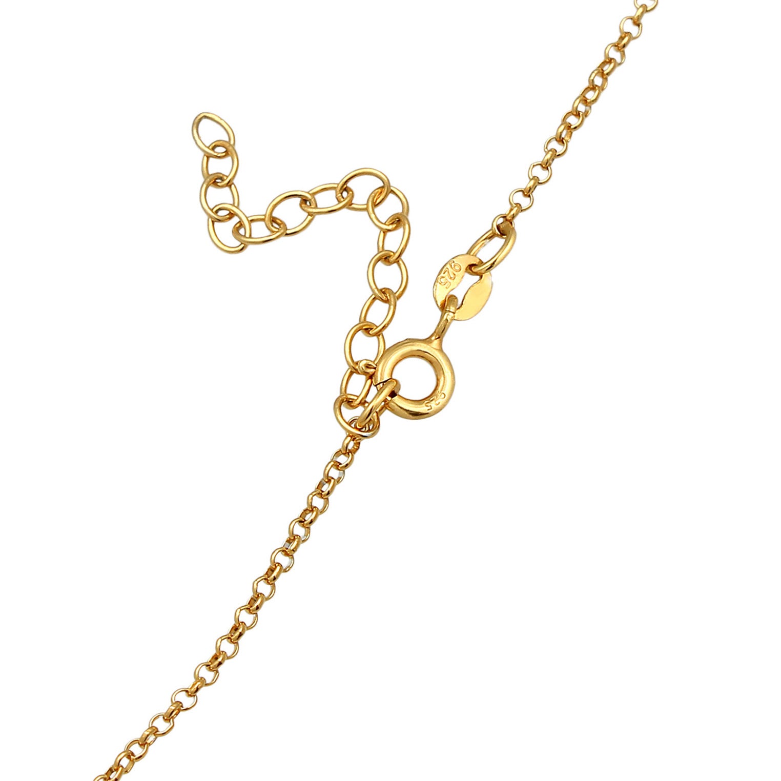 Gold - Elli | Halskette Blume | Kristall (Rosa) | 925 Sterling Silber vergoldet