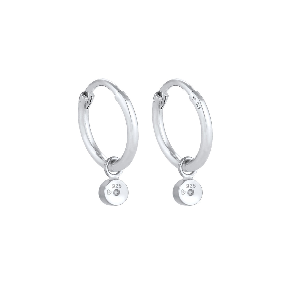 Silber - Elli | Creole | Zirkonia ( Schwarz ) | 925er Sterling Silber