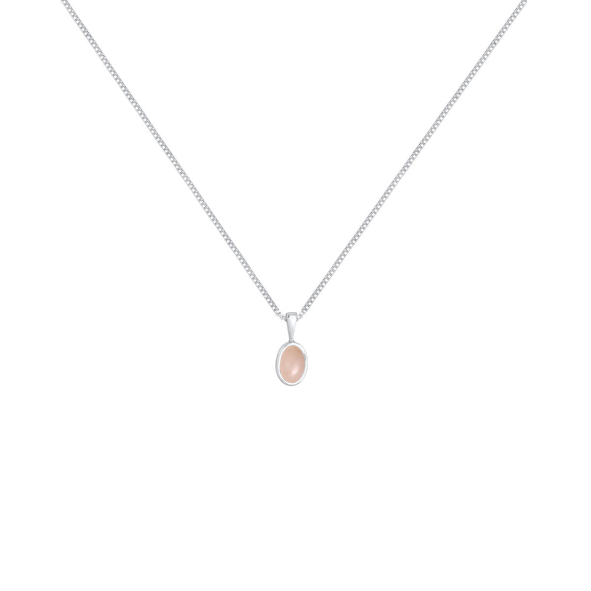 Silber - Elli PREMIUM | Venezianer-Halskette | Quarz ( Rosa ) | 925er Sterling Silber