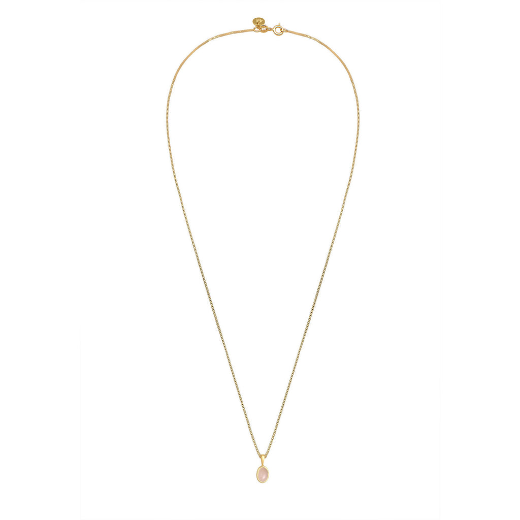 Gold - Elli PREMIUM | Venezianer-Halskette | Quarz ( Rosa ) | 925 Sterling Silber vergoldet